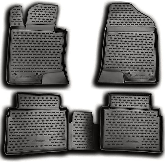 Novline Set of Front and Rear Mats 4pcs Tray Type for Hyundai Sonata 2010+ Gray