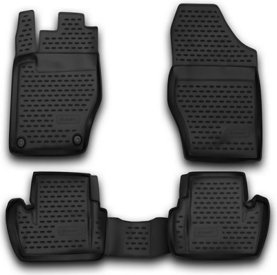 Novline Set of Front and Rear Mats 4pcs Tray Type for Citroen DS4 Black