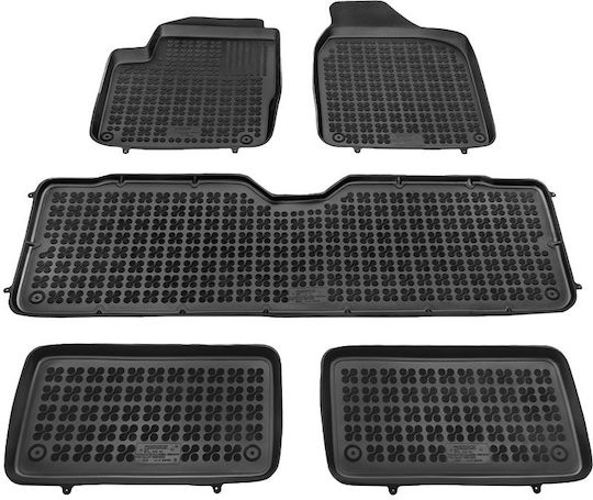 Rezaw Plast Set of Front and Rear Mats 5pcs Tray Type for Volkswagen Sharan 1996-2010 Black