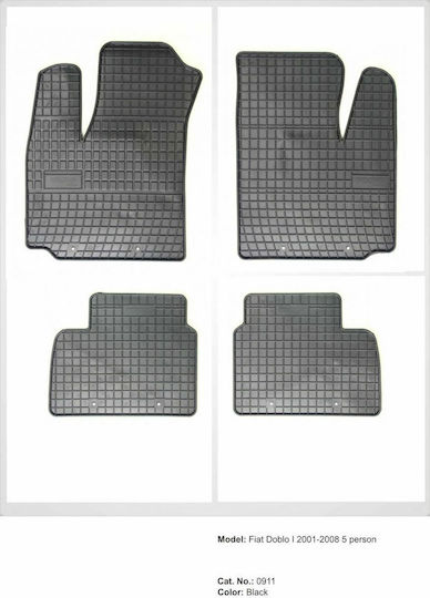 Frogum Set of Front and Rear Mats 4pcs for Fiat Doblo 2008 Black