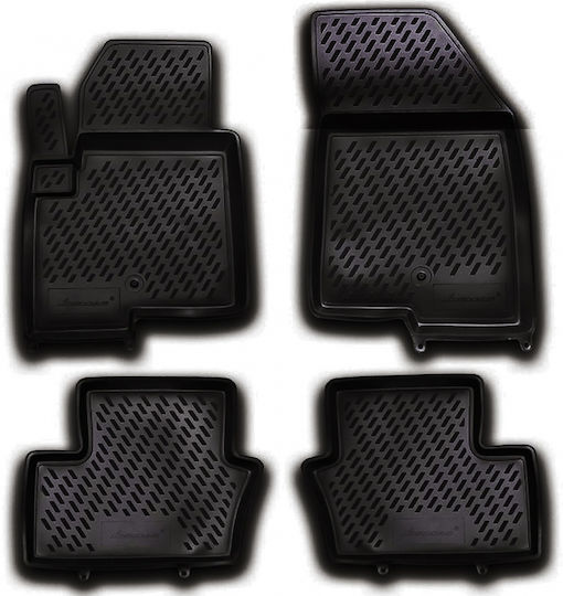 Novline Set of Front and Rear Mats 4pcs Tray Type for Jeep Compass 2011-2016 Black
