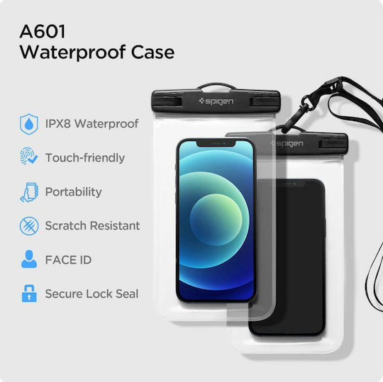 Spigen A601 Wasserdichtes Gehäuse Bis 6.9 Zoll Transparente AMP03098