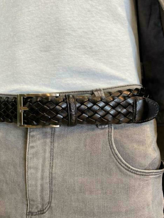 Men's Belt from Artificial Leather Black