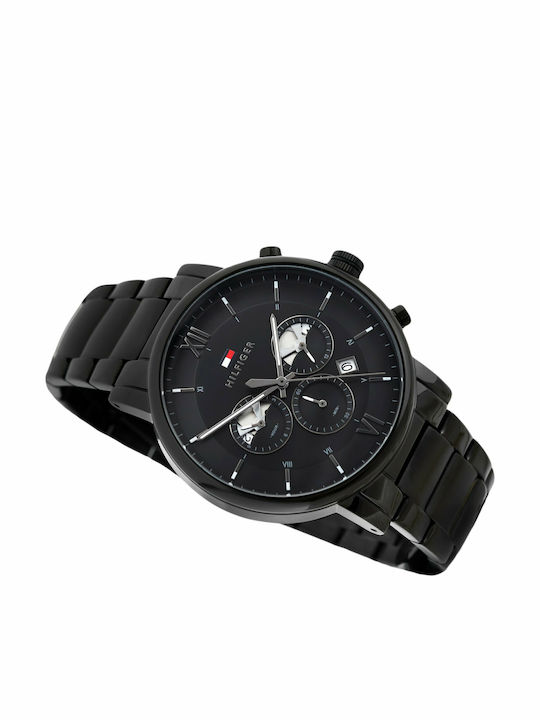 Tommy Hilfiger Evan Men's Watch 44mm Chronograph Battery with Black Metal Bracelet
