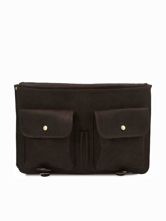 Ancona Leder Herrentasche Bote Dark Brown