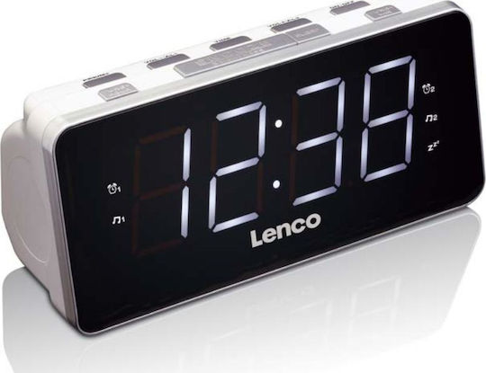 Lenco CR-18 Tischuhr Digital Kunststoff Weiß CR-18