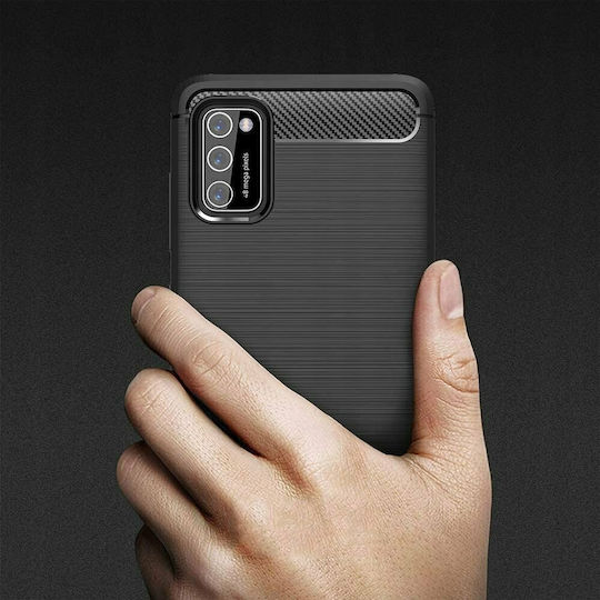 Hurtel Carbon Back Cover Σιλικόνης Μαύρο (Poco M3 / Redmi 9T)