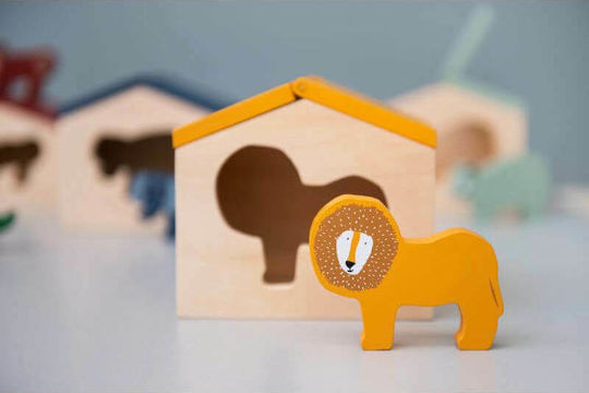 Trixie Shape Sorting Toy House Mr. Lion made of Wood for 18++ Months