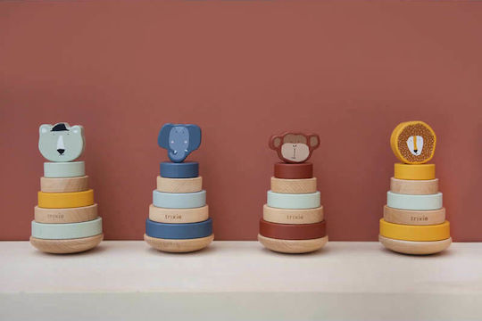 Trixie Jucărie de Stivuire Stacking Toy Mr. Lion din Lemn pentru 12++ Luni