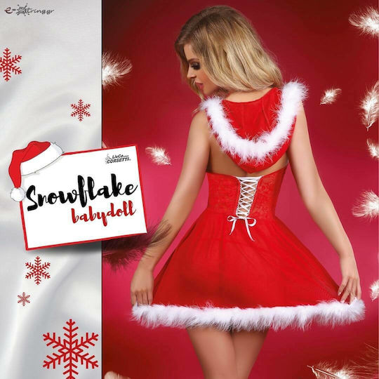 Livia Corsetti Babydoll Snowflake Sexy Στολή Χριστουγεννιάτικη