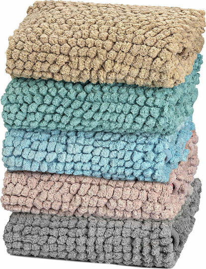Beauty Home Non-Slip Cotton Bath Mat 3283-Siel Light Blue 60x90cm