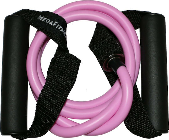 MegaFitness Widerstandsbänder Gymtube Licht mit Griffen Rosa 1.2m