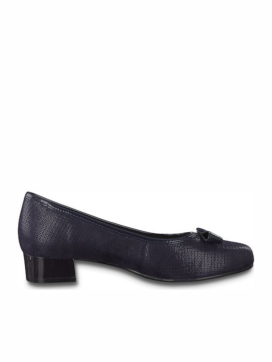 Jana Anatomic Leather Navy Blue Heels