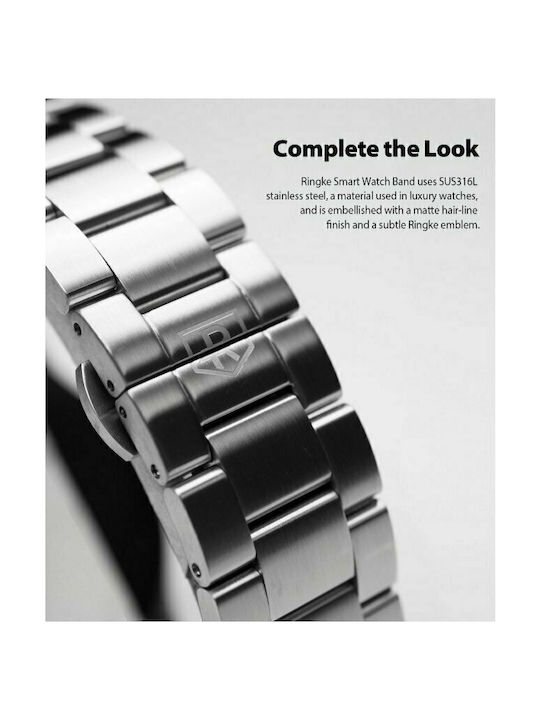 Ringke Metal One Armband Rostfreier Stahl Silber (Galaxy Watch Active 2)