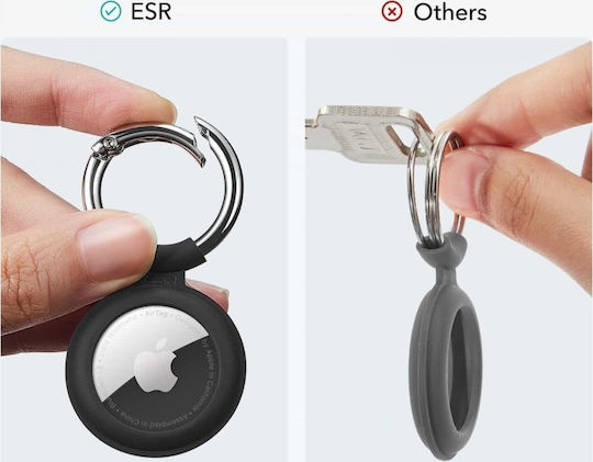 ESR Cloud 2τμχ Θήκη Μπρελόκ Σιλικόνης για AirTag Black / Blue 2τμχ
