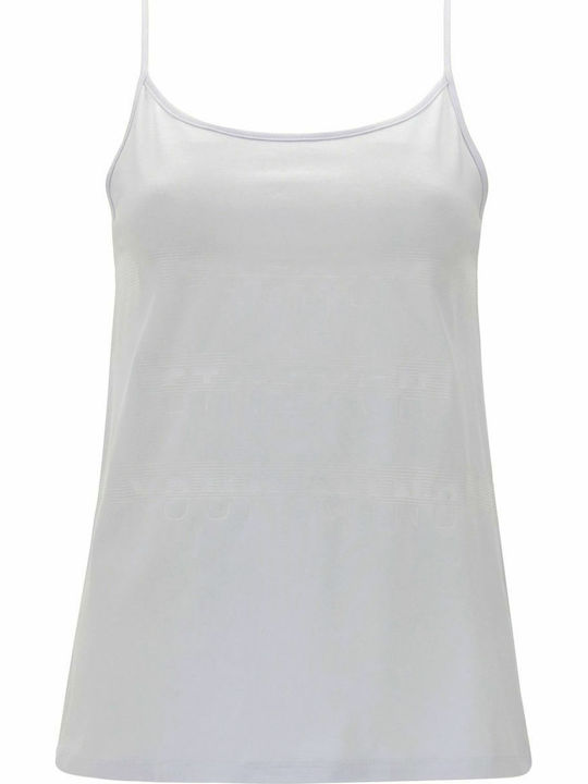 Women's Athletic Blouse with Straps White
