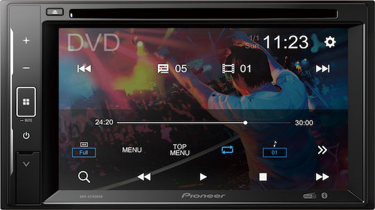 Pioneer Автомобилна Аудио Система 2DIN (Блутут/USB/AUX/WiFi/GPS/Apple-Carplay/Android-Auto) с Тъчскрийн 6.2" & Сваляем Панел