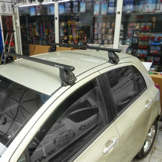 Menabo Таванни Стелки За Автомобил Стоманени За Тойота Ярис 5D 1999>2005 С Крака За Покривен Багажник И Заключване Черни