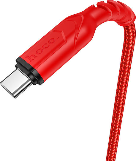 Hoco Victory X59 Braided USB 2.0 Cable USB-C male - USB-A 18W Κόκκινο 1m HC-X59-TYPC-RED