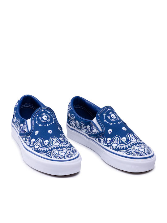 Classic Bandana Men's Canvas Slip-Ons (Bandana) True Blue/True White