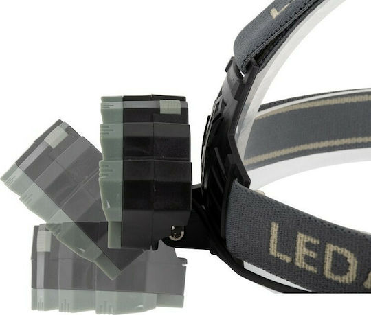 GloboStar Lumină de lucru și de sit, cu baterie Lanternă Frontală LED IP44 cu Luminozitate Maximă 6000lm XML2-T6 Negru