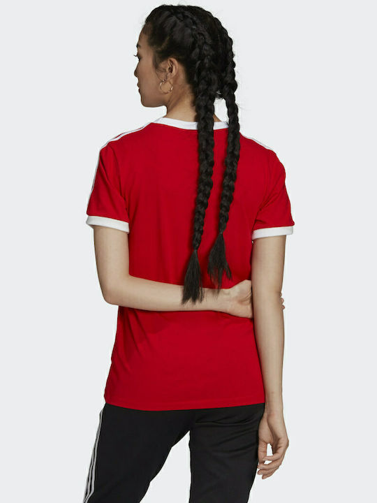 Adidas Adicolor Classics 3-Stripes Γυναικείο Αθλητικό T-shirt Κόκκινο