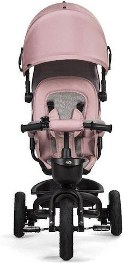 Kinderkraft Aveo Kids Tricycle Foldable, Convertible, With Push Handle & Sunshade for 9+ Months Pink