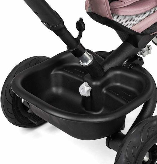 Kinderkraft Aveo Kids Tricycle Foldable, Convertible, With Push Handle & Sunshade for 9+ Months Pink