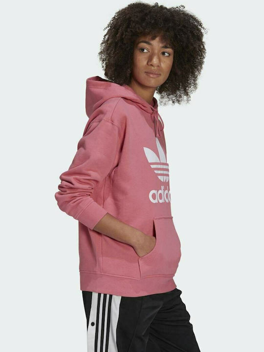 adidas hoodie trefoil pink