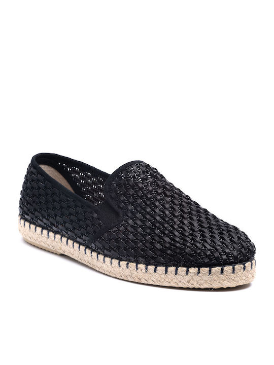 Perlamoda Men's Leather Espadrilles Black