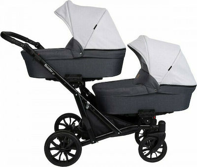 Kunert Booster 3 in 1 Adjustable Double Stroller Suitable for Newborn Light Grey / Graphite