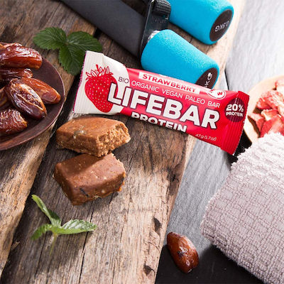 Lifefood Lifebar Bars with 20% Protein & Flavor Strawberry 15x47gr