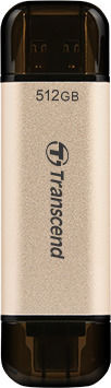 Transcend JetFlash 930C 512GB USB 3.1 Stick with connection USB-A & USB-C Gold