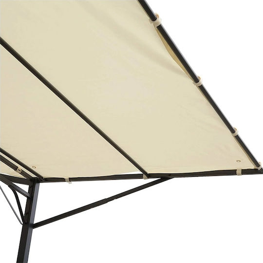 Garden Pergola from Metallic with Ceiling in Beige Colour 300x250x250cm