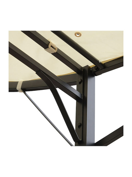 Pergolă De Grădină Din Metal Cu Tavan În Culoare Bej 300x250x250cm