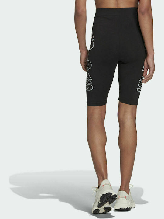 Adidas Letter Ausbildung Frauen Fahrrad Leggings Hochgeschnitten Schwarz