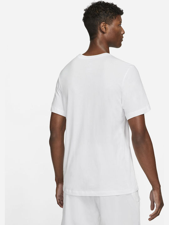 Nike Nikecourt Tennis Bărbați T-shirt Sportiv cu Mânecă Scurtă Alb