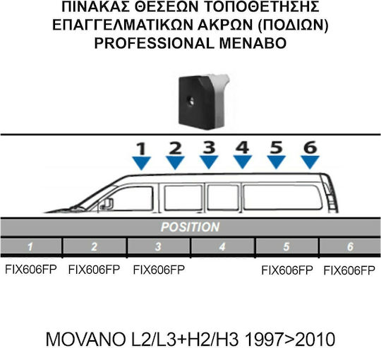 Menabo Багажници за покрив Алуминий за Opel Мовано (Комплект с крака)