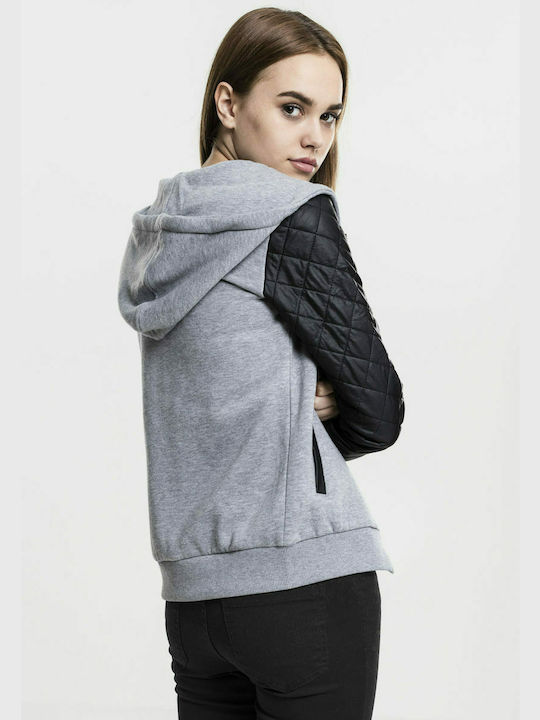 Urban Classics TB785 Women's Hooded Cardigan Gray