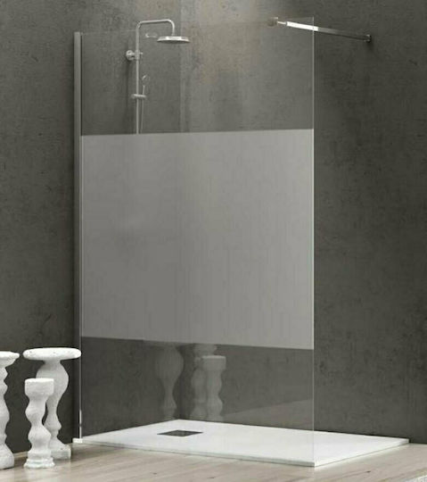 Karag Free 1 Διαχωριστικό Ντουζιέρας 100x185cm Serigrafato Chrome