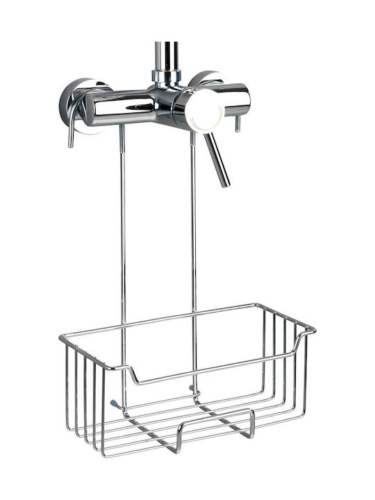 Wenko Milo Wall Mounted Bathroom Shelf Inox 25x14x36cm Silver