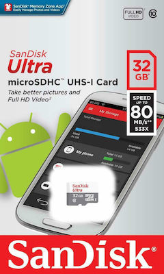 Sandisk Ultra microSDHC 32GB Klasse 10 UHS-I mit Adapter