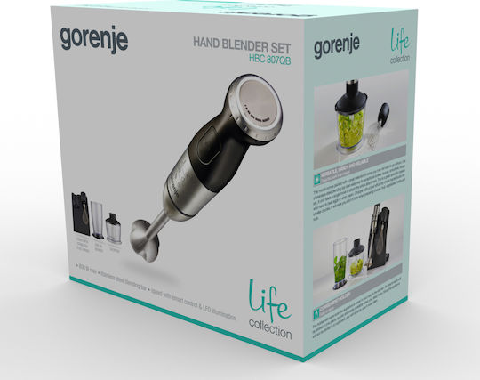Gorenje HBC807QB Ραβδομπλέντερ με Ανοξείδωτη Ράβδο 800W Μαύρο