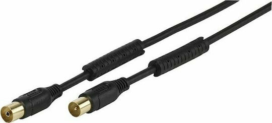 Vivanco Cablu Antenă Coaxial de sex masculin - Coaxial de sex feminin Negru 3m (48125)