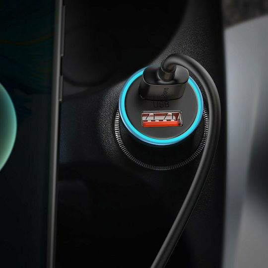 Baseus Car Charger 5A Fast Charging with Ports: 2xUSB Blue Color