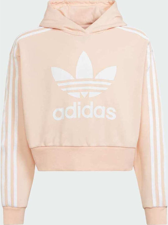 Kids Sweatshirt Cropped with Pockets Pink Adicolor