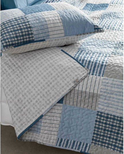 Vesta Home Σετ Κουβερλί Υπέρδιπλο από Πολυεστέρα Blue 220x230cm 3τμχ
