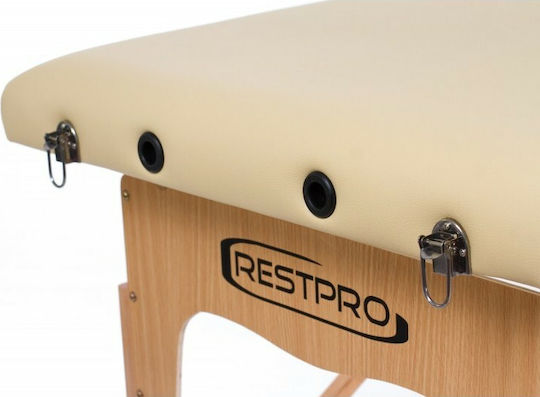 Rest Pro RestPro Classic 2 Κρεβάτι Μασάζ και Φυσικοθεραπείας Φορητό/Πτυσσόμενο Μπεζ από Ξύλο 192x70εκ.