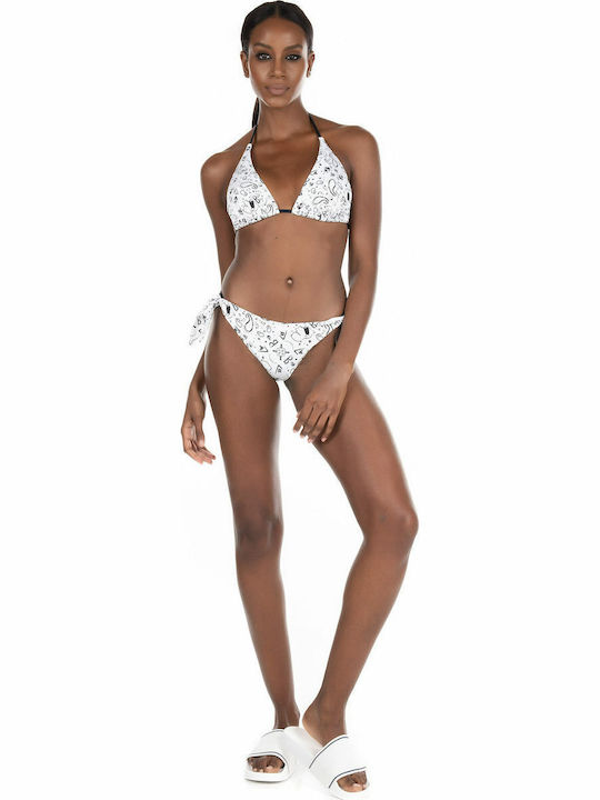 KL21WBT22 Bikini Brasilien mit Schnürchen Weiß