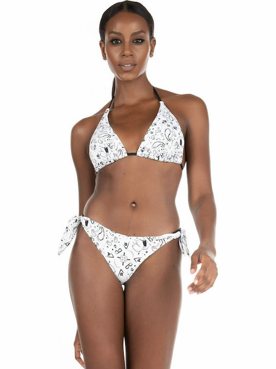 KL21WBT22 Bikini Brasilien mit Schnürchen Weiß